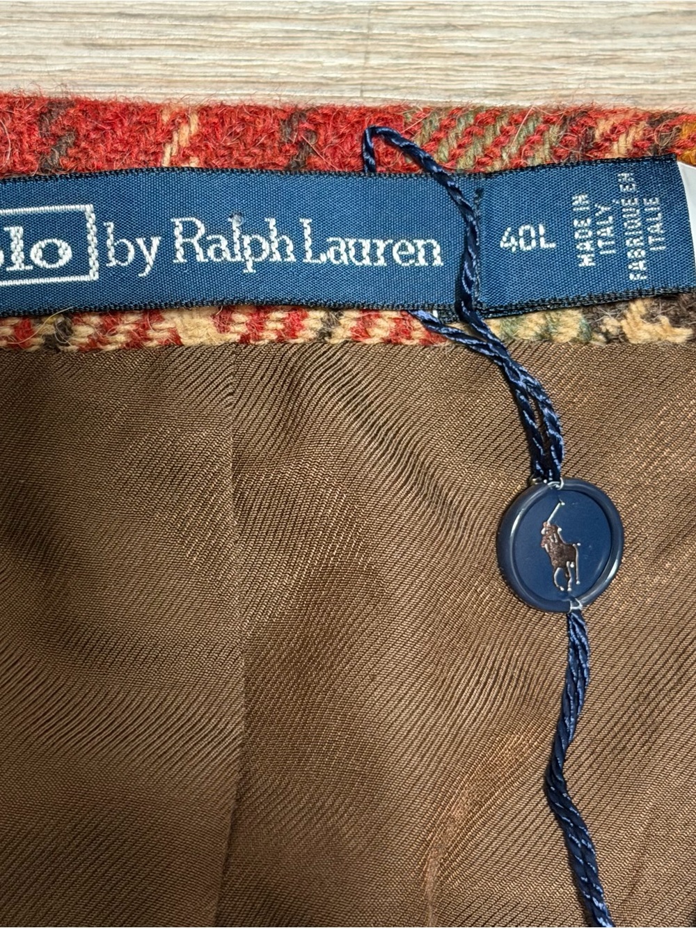 Polo Ralph Lauren Men's 40L Plaid Italy Wool Tweed Blazer Jacket Red NWT $1098 - Picture 6 of 12